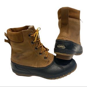 SOREL CHEYANNE LACE DUCK BOOT, Men's Size 9, Leather upper, waterproof, warm